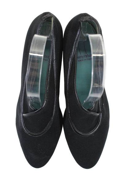 Thierry Rabotin Womens Nylon Round Toe Slide On Pumps Black Size 39 9