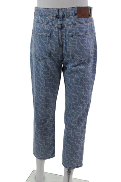 Ba&Sh Womens Denim Printed Button Down Pant Set Blue Size Extra Small/Small
