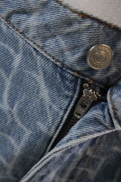 Ba&Sh Womens Denim Printed Button Down Pant Set Blue Size Extra Small/Small