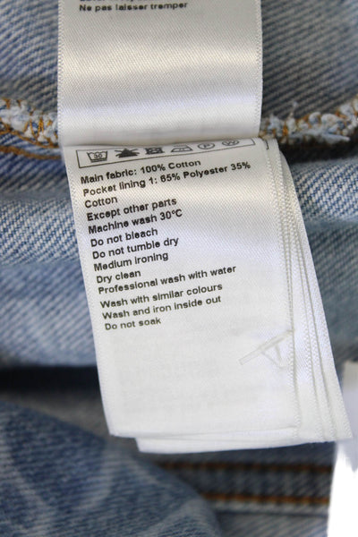Ba&Sh Womens Denim Printed Button Down Pant Set Blue Size Extra Small/Small