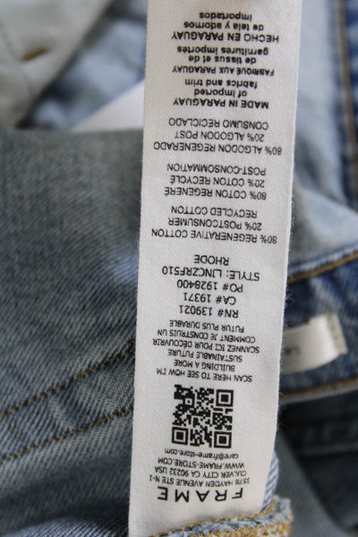 Frame Womens Le Jane Crop Light Washed Buttoned Straight Jeans Blue Size EUR 27
