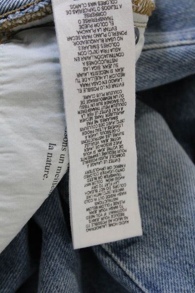 Frame Womens Le Jane Crop Light Washed Buttoned Straight Jeans Blue Size EUR 27