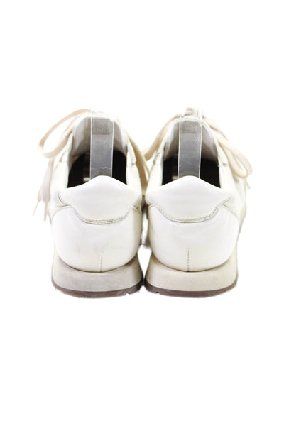 The Row Womens Leather Low Top Lace Up Sneakers Shoes White Size 7.5