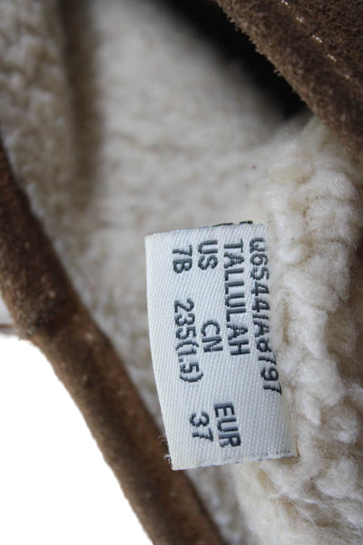 Coach Womens Mid-Calf Buckle Accent Comfort Flat Boots Solid Brown Size 7