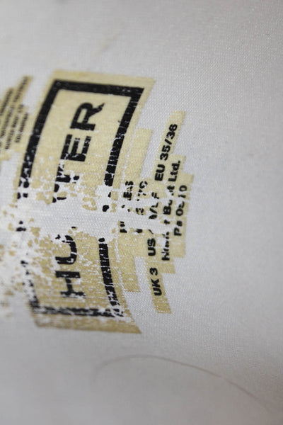 Hunter Womens Silver Tone Pull On Knee High Rain Boots Black Size 4 Medium