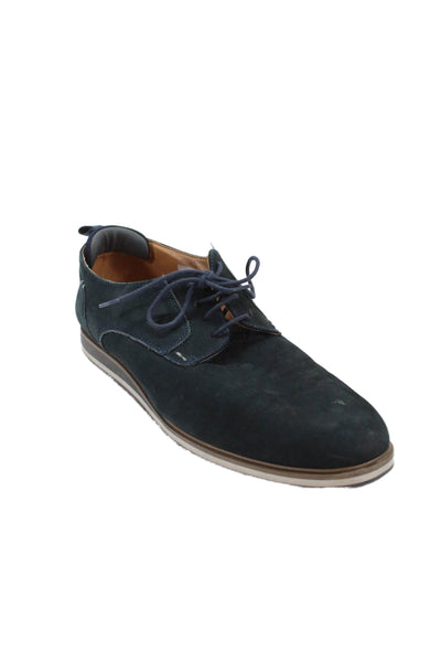 Dune London Mens Suede Leather Lace Up Bucatini Shoes Navy Blue Size 13