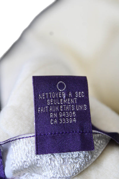 Ralph Lauren Collection Womens Long Sleeves Button Down Coat White Wool Size Med
