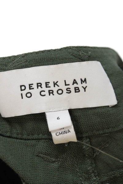 10 Crosby Derek Lam Womens Studded High-Rise Tapered Cargo Pants Green Size 6