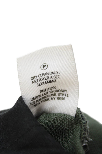 10 Crosby Derek Lam Womens Studded High-Rise Tapered Cargo Pants Green Size 6