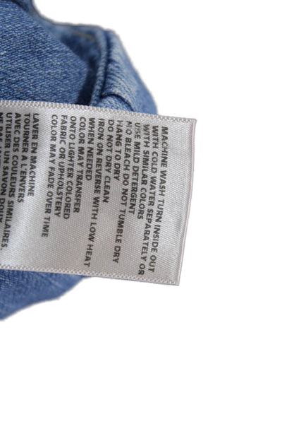 L'Agence Womens Cotton Blend Denim Four Pocket High-Rise Shorts Blue Size 24