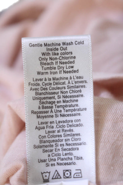 Nation LTD Women's Long Sleeves Smocked Basic Blouse Light Pink Size XS