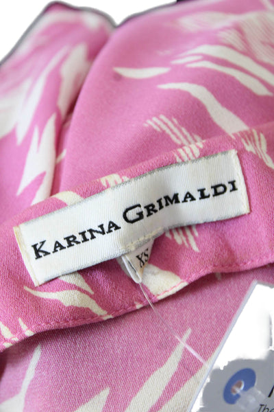 Karina Grimaldi Womens Abstract Long Sleeve Elastic Waist Dress Pink Size XS