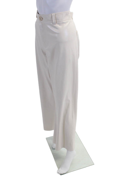 Oscar The Collection Womens Vegan Leather Blouse Top Pants Set Pearl Size 40