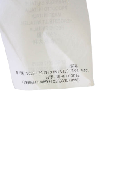 Saint Laurent Womens Button Front Silk Polka Dot Shirt White Black Size FR 34