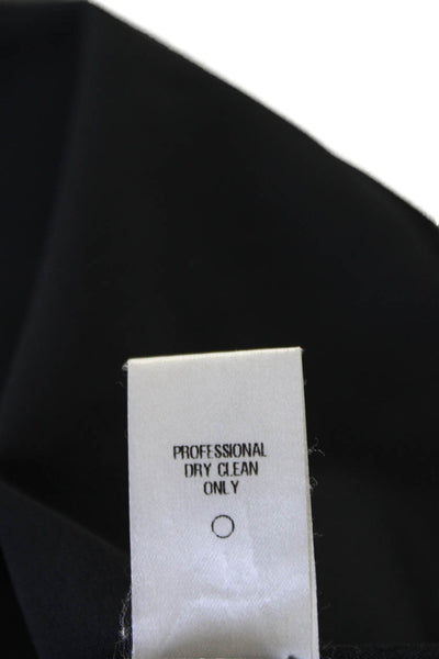 Rosie Assoulin Women's V-Neck Long Sleeves Cold Shoulder Blouse Black Size 2