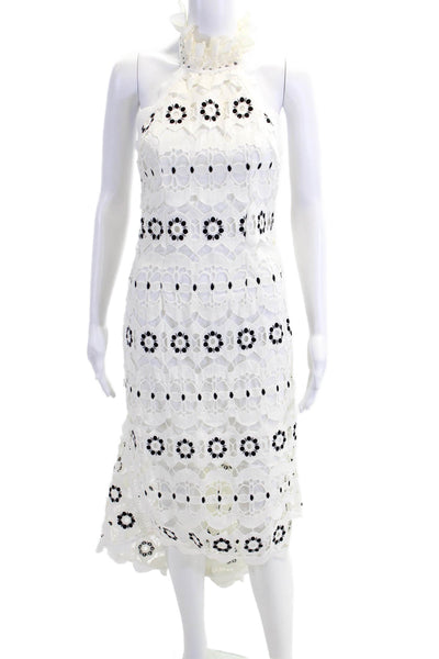 Asilio Womens Open Back Halter High Neck Rumor Mill Midi Dress White Size 2