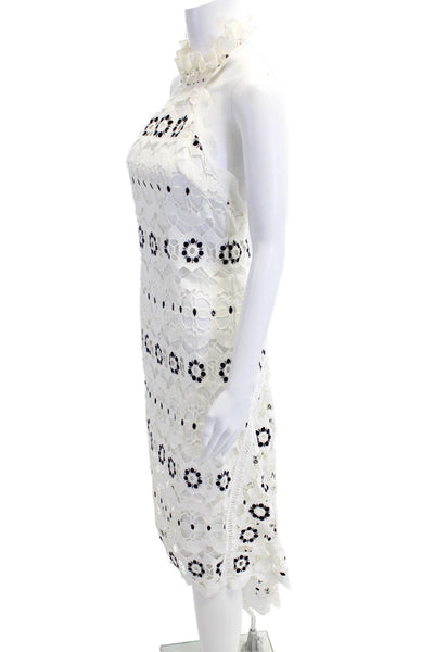 Asilio Womens Open Back Halter High Neck Rumor Mill Midi Dress White Size 2