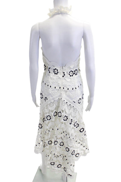 Asilio Womens Open Back Halter High Neck Rumor Mill Midi Dress White Size 2