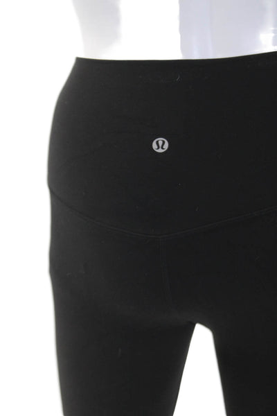 Lululemon Womens High Rise Cropped Athletic Stretch Knit Leggings Black Size 4