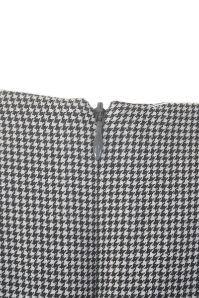 Akris Womens Checkered Short Sleeve Zipped Dress Black White Size 10