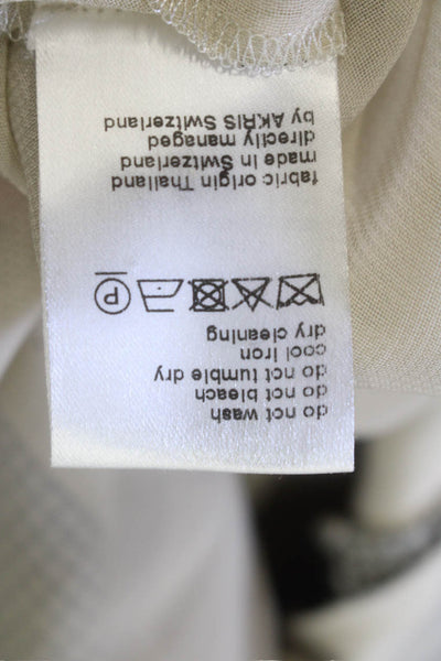 Akris Womens Checkered Short Sleeve Zipped Dress Black White Size 10