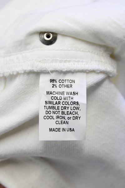 Nili Lotan Womens Zipper Fly High Rise Slim Cut Ankle Jeans White Denim Size 4