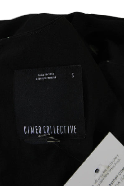 C/MEO Collective Women's V-Neck Long Sleeves Zip Floral Blouse Size S