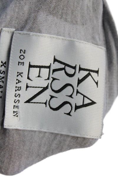 Zoe Karssen Women's Short Sleeves Basic Pocket T-Shirt Gray Striped Size XS