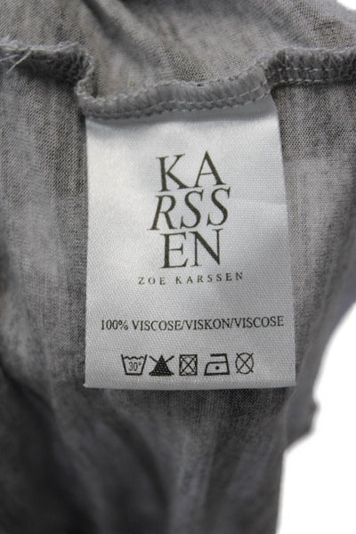 Zoe Karssen Women's Short Sleeves Basic Pocket T-Shirt Gray Striped Size XS