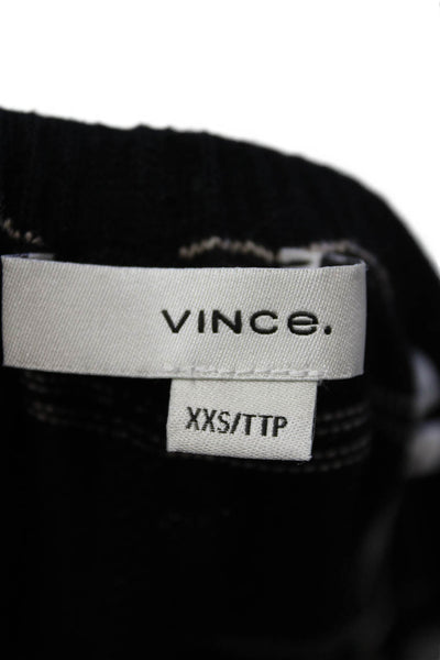 Vince Womens Cotton Elastic Waistband Stripped Mini Shorts Black Size XS