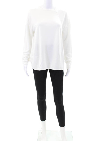 Zella Womens High Rise Pull On Pants Leggings Top Set Black White Size S