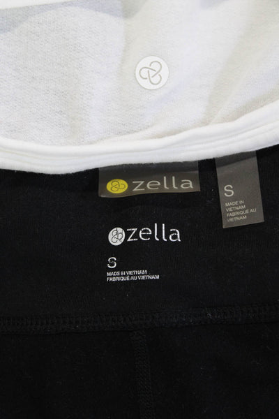 Zella Womens High Rise Pull On Pants Leggings Top Set Black White Size S