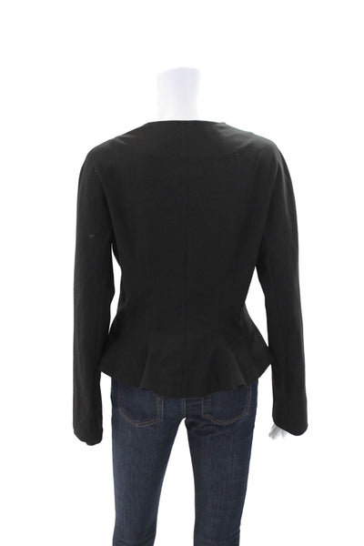 Ivan Grundahl Womens Full Zipper Long Sleeves Peplum Jacket Black Size EUR 38