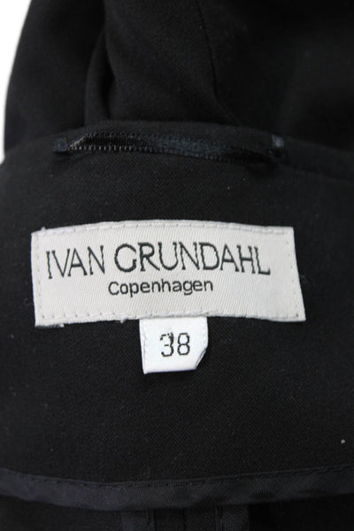 Ivan Grundahl Womens Full Zipper Long Sleeves Peplum Jacket Black Size EUR 38