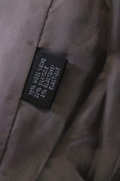 Lafayette 148 New York Womens Single Button Striped Blazer Jacket Gray Size 8