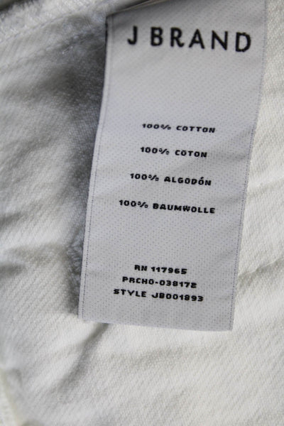 J Brand Womens Cotton Long Sleeve Lined Button Denim Jacket White Size L