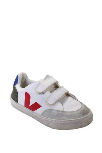 Veja Boys Textured  Strap Lined Multicolor Casual Sneakers White Size 2