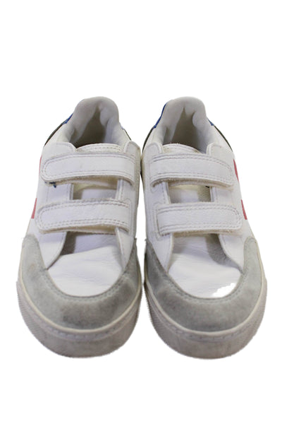Veja Boys Textured  Strap Lined Multicolor Casual Sneakers White Size 2