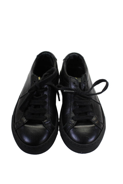 Common Projects Toddlers Textured Lined Lace Up Low Top Sneakers Black Size EUR