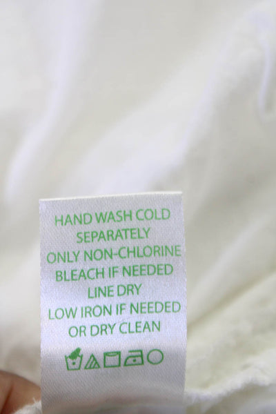 Lily Pulitzer Womens Cotton V-neck Short Sleeve Lace Blouse White Size S