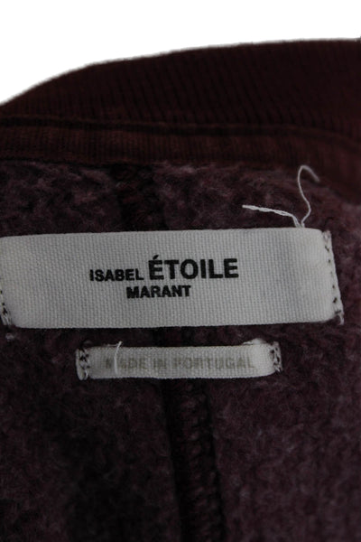 Isabel Marant Etoile Womens Pullover Logo Sweatshirt Gray Red Cotton Size FR 38