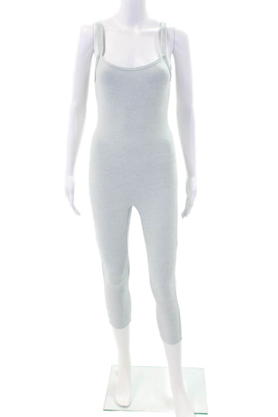 Nylora Womens Scoop Neck Open Back Sleeveless Overalls Light Blue Size M