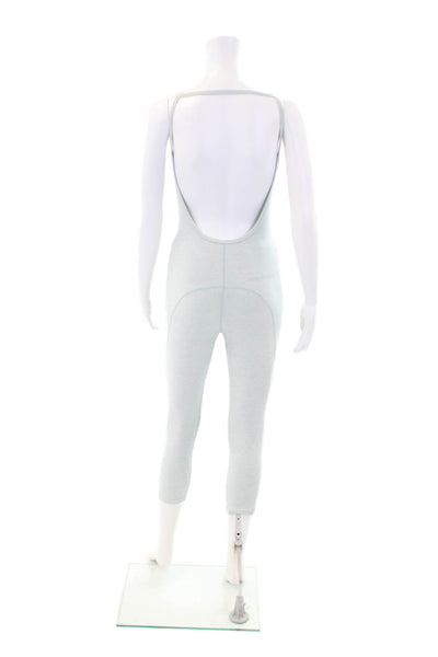 Nylora Womens Scoop Neck Open Back Sleeveless Overalls Light Blue Size M