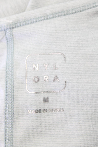 Nylora Womens Scoop Neck Open Back Sleeveless Overalls Light Blue Size M