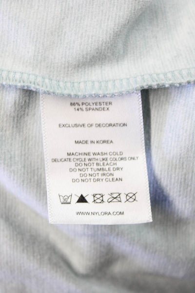 Nylora Womens Scoop Neck Open Back Sleeveless Overalls Light Blue Size M