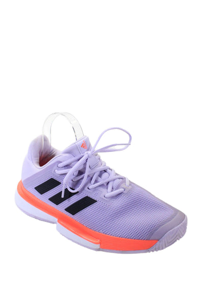 Adidas Womens Striped Lace Up Athletic Sneakers Shoes Purple Orange Size 9