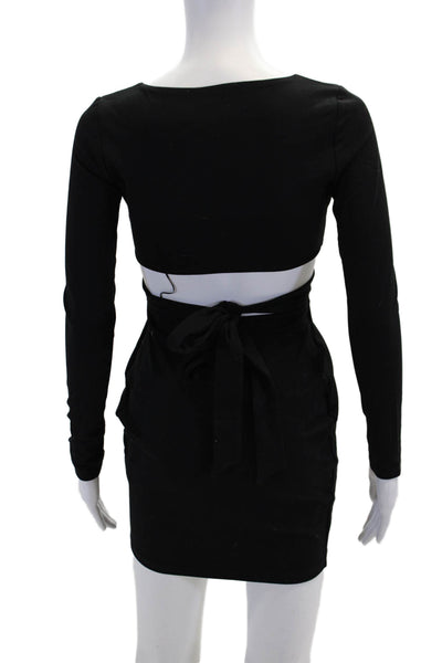 Susana Monaco Womens Long Sleeve Pullover Dress Black Size XS