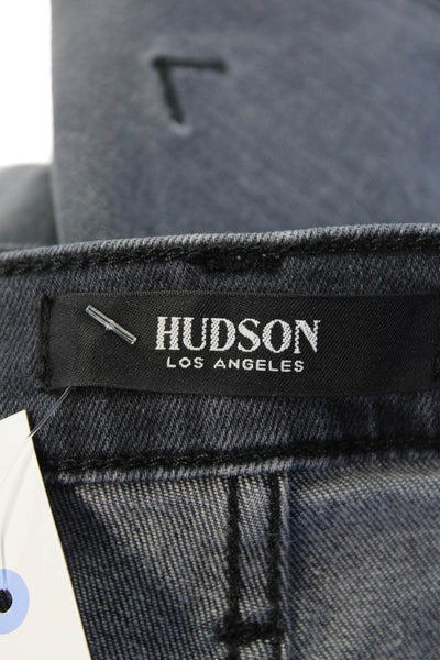 Hudson Womens High Rise Distress Barbara Bootcut Leg Denim Jeans Black Size 25