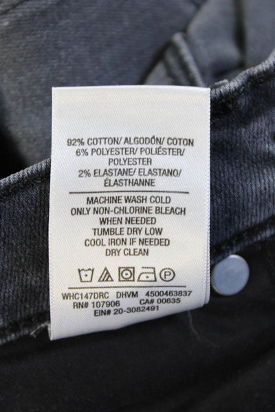 Hudson Womens High Rise Distress Barbara Bootcut Leg Denim Jeans Black Size 25