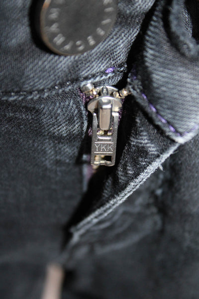 Victoria Beckham Womens Cotton Zipper Detail Low-Rise Skinny Jeans Black Size 28